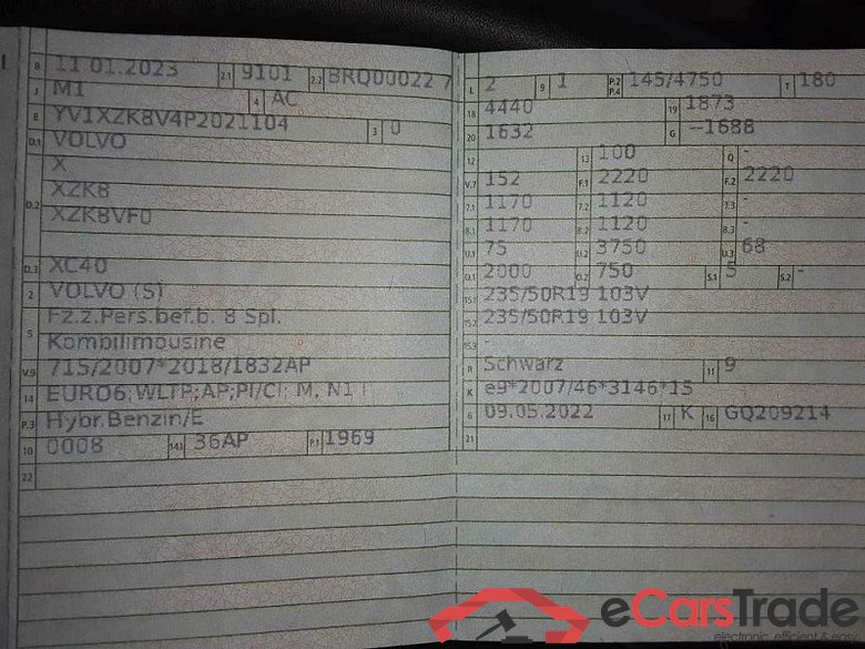 Volvo XC40 (2017->) DE - SUV5 B4 2WD EU6d, Plus Dark (EURO 6d), (Facelift) 2022 - 2024 #6