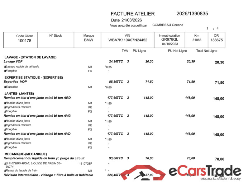 BMW Série 1 / 2019 / 5P / Berline 116i DKG7 Business Design / PRÊT A VENDRE #4